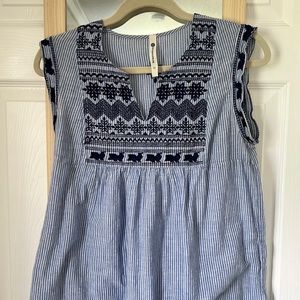 Light Embroidered Impeccable Pig Sleeveless Top